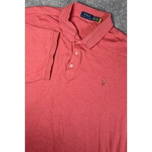 Polo Ralph Lauren Soft Cotton Polo Red Shirt Men's 3XLT Tall Flesh Pony Preppy